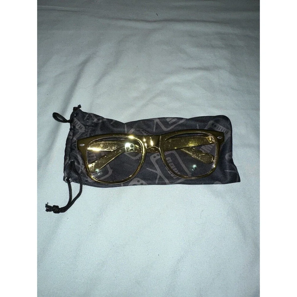 IMDb Exclusive Gold Promo Glasses with Drawstring Pouch – Rare Collectible Swag